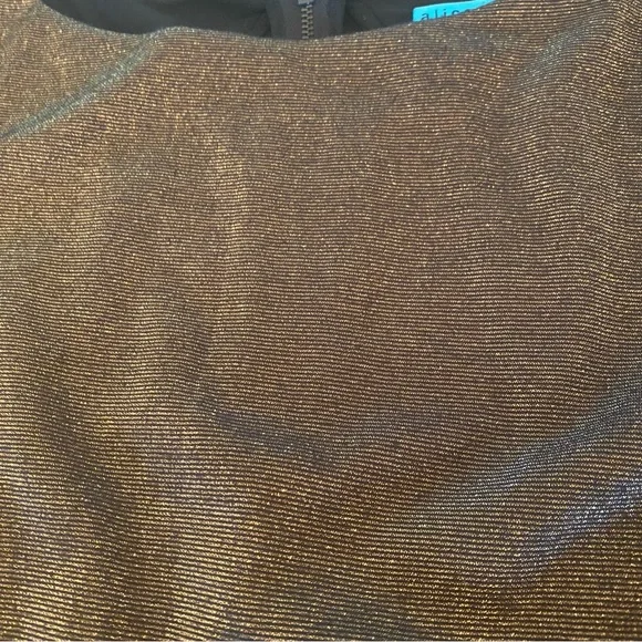 Alice + Olivia Gold Bronze Dress Back Mesh Detail size 6 - Picture 5 of 15